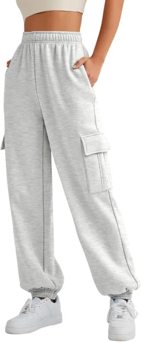 AUTOMET Womens Cargo Sweatpants Oversized Fleece Joggers Fall Fashion Outfits Y2k Clothes 2025 with Pockets