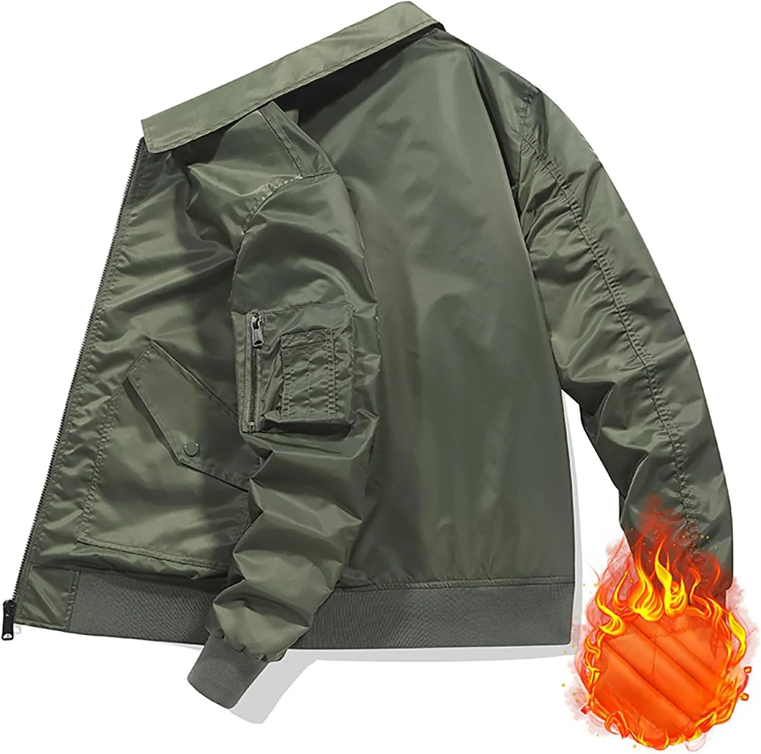 BAIMORE Men's Fall Winter MA-1 Military Jacket Fall Winter Flight Lightweight Bomber Jacket Windbreaker