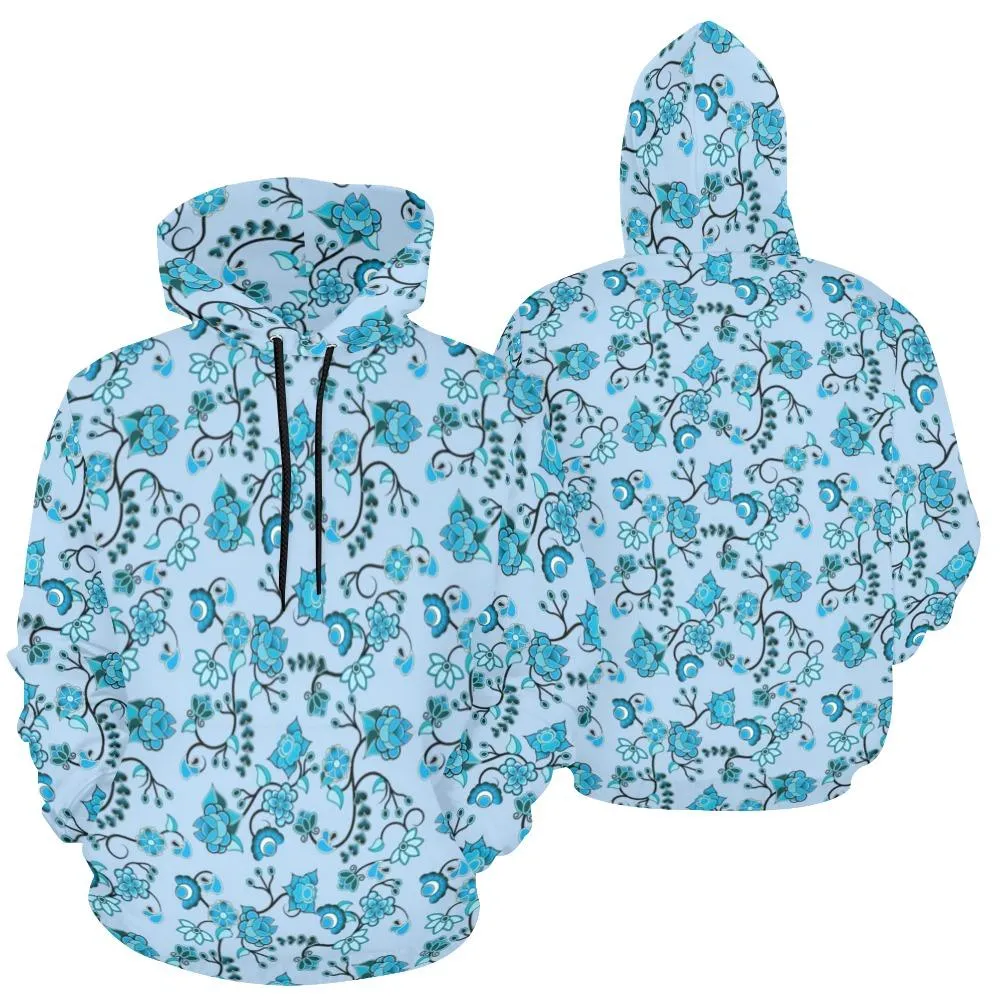 Blue Floral Amour Hoodie for Women (USA Size)