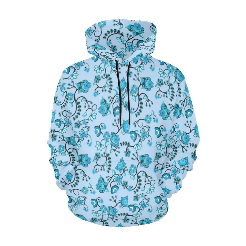 Blue Floral Amour Hoodie for Women (USA Size)