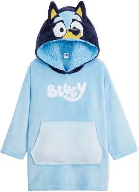Bluey Blanket Hoodie for Kids Cozy Warm Fleece Wearable Blanket Girls Gifts