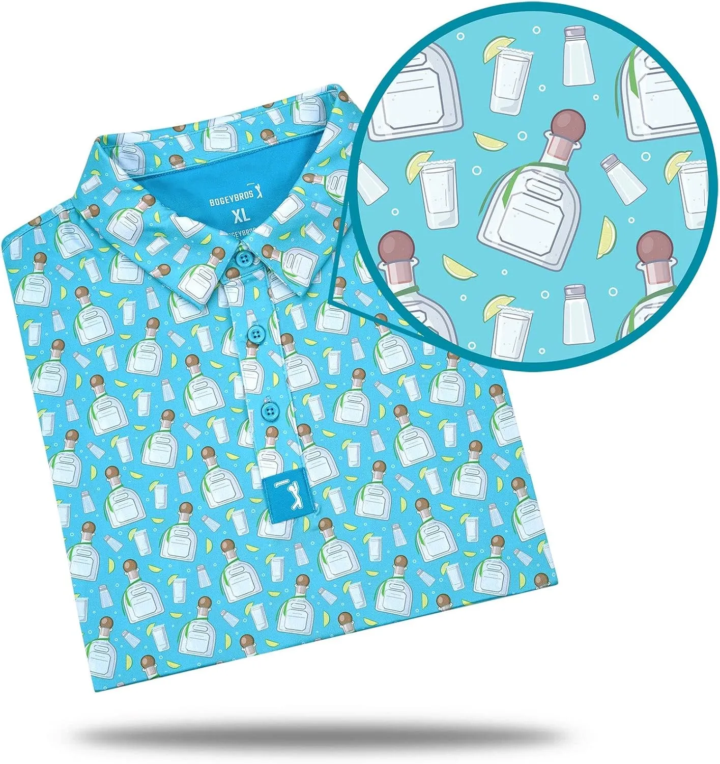 Bogey Bros - Funny Golf Polo Shirts  4 Way Stretch Mens Golf Shirts Short Sleeve, Golf Polos for Men with UPF 50 Protection