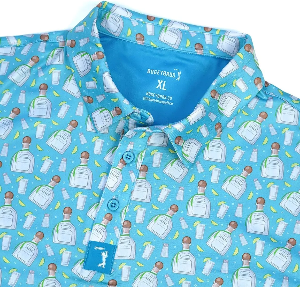 Bogey Bros - Funny Golf Polo Shirts  4 Way Stretch Mens Golf Shirts Short Sleeve, Golf Polos for Men with UPF 50 Protection