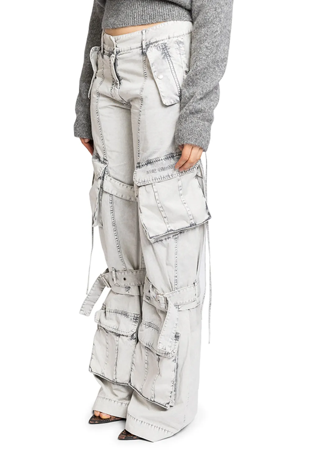 CARGO TWILL TROUSERS DUSTY WHITE