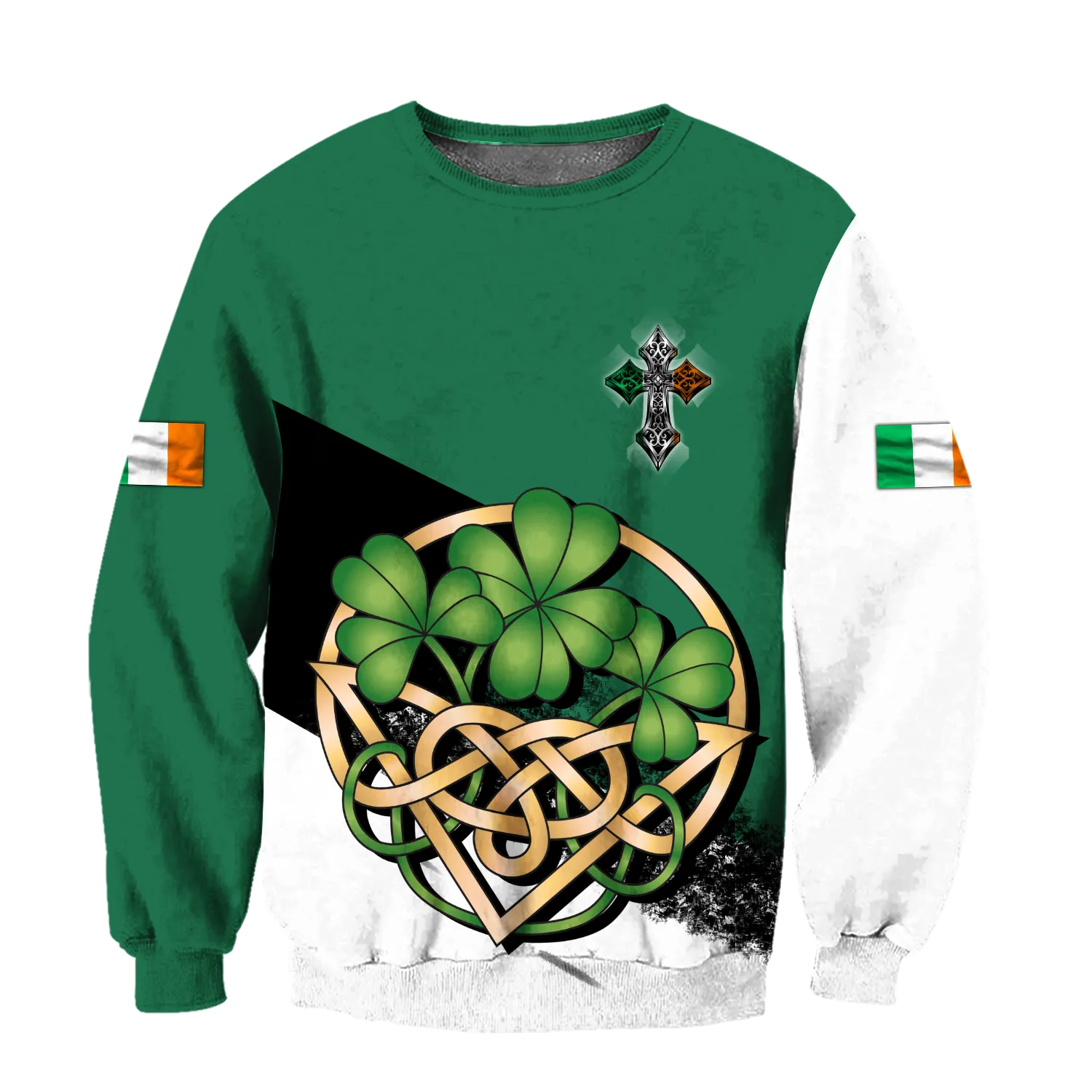 Celtic Cross Ireland St. Patrick's Day 3D Shirt, Irish St. Paddy's Sweater, Shamrock Shirt, Idea For St Patrick's Day