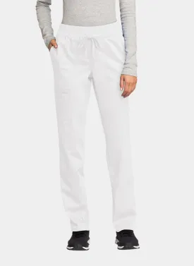 Cherokee WW Revolution Mid Rise Tapered Leg Drawstring Scrub Trousers WWE105 - White