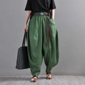 Chic Linen Harem Pants: Stylish Wide Leg Trousers for Women