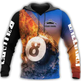 Custom Billiard Pool Shirt Men Women, 3D Print Hoodie For Billiard Player, Billiard Team Sweatshirt