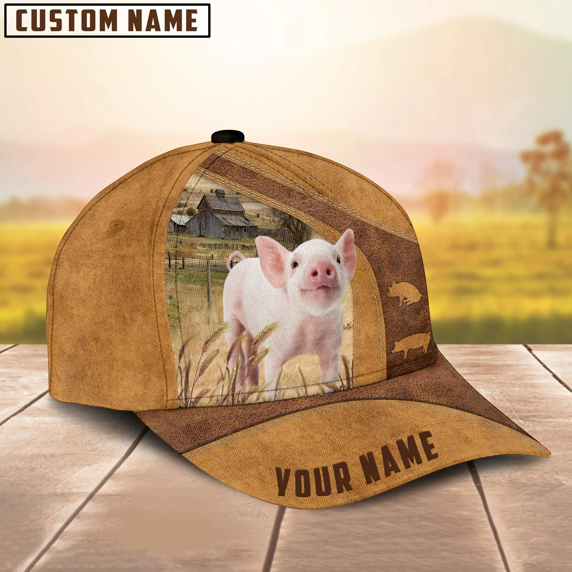 Custom Name Pig Cap , Pig Hat, Farm Baseball Hat, Cap Hat For Farmer Farm Lover