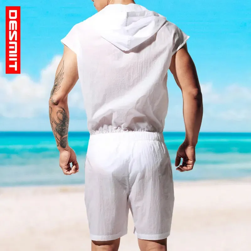 DESMIIT Summer Men's Thin Sleeveless Sun-Protective Clothing