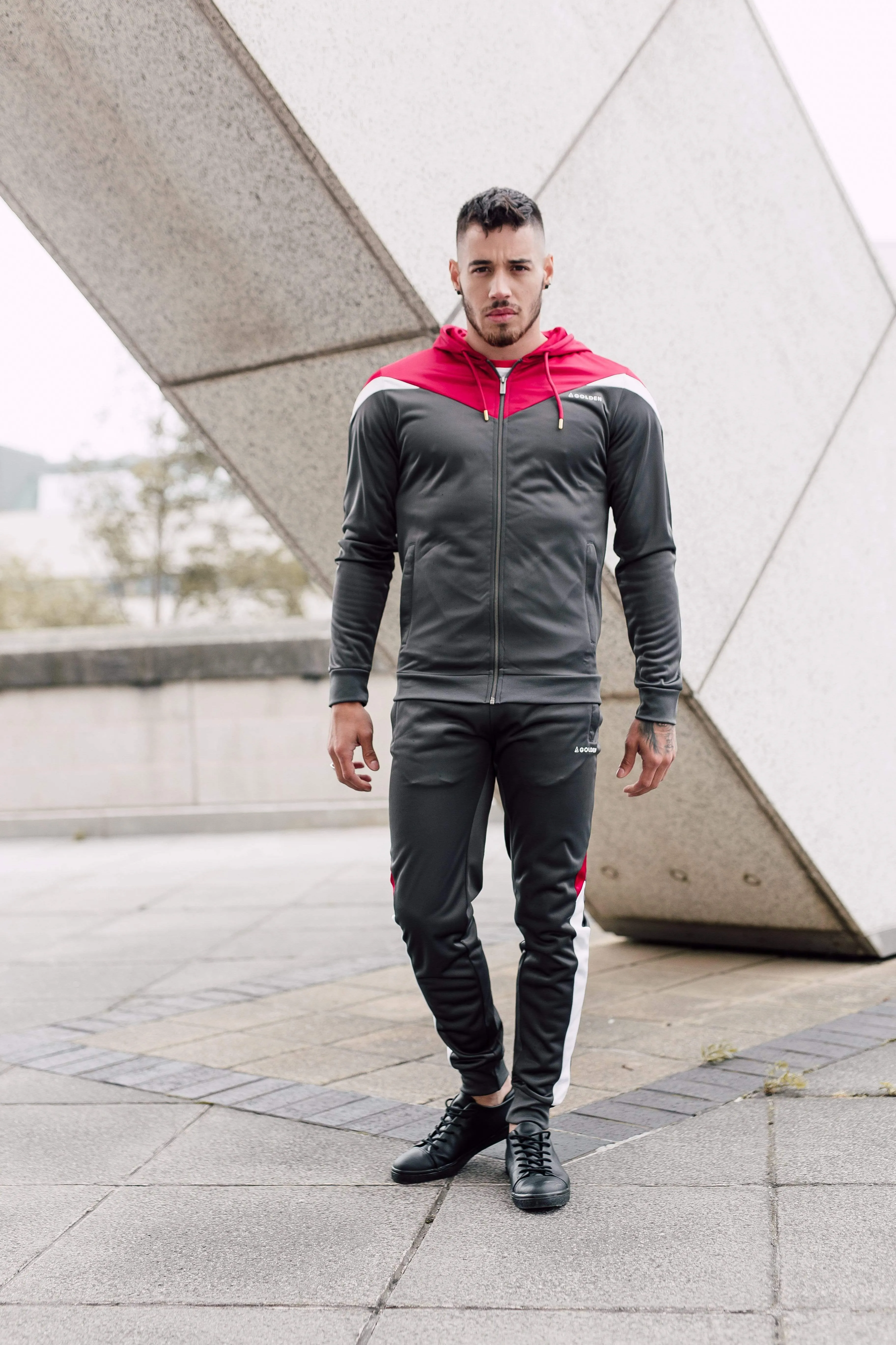 District Colour Logo Print Hoodie - Grey