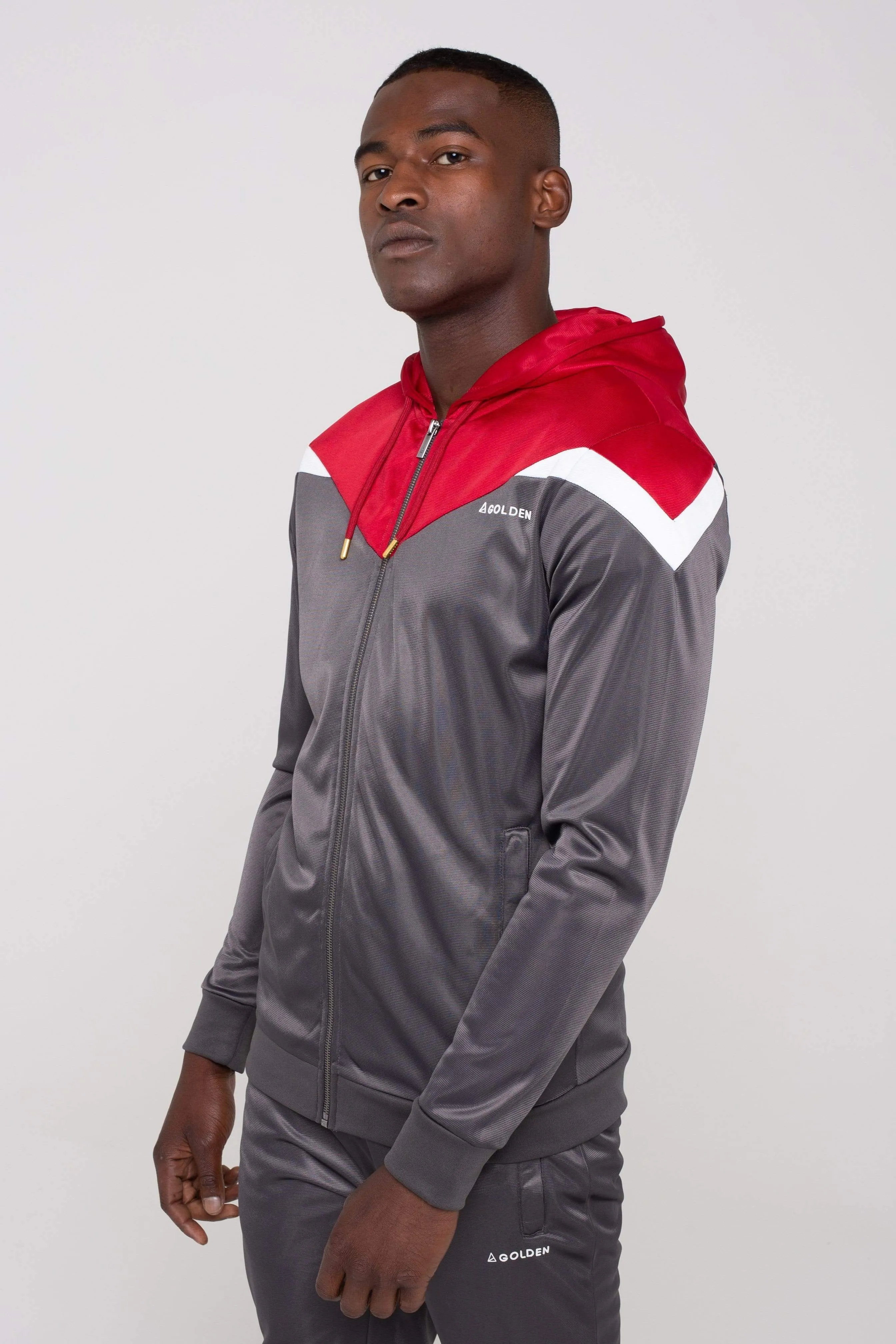 District Colour Logo Print Hoodie - Grey