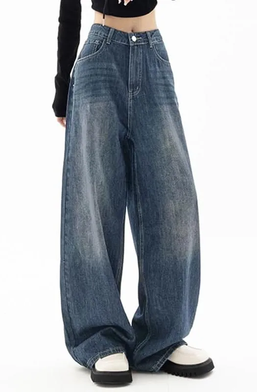 EMMIOL Jeans for Women Wide Leg Baggy Jeans High Waist Y2K Cargo Pants Casual Loose Boyfriends Trousers Vintage Streetwear