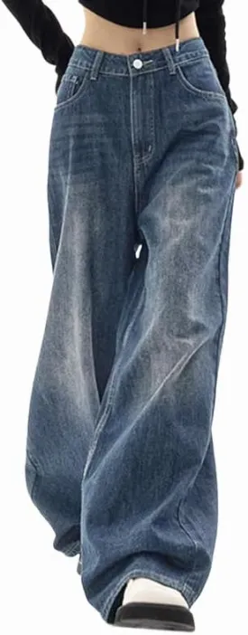 EMMIOL Jeans for Women Wide Leg Baggy Jeans High Waist Y2K Cargo Pants Casual Loose Boyfriends Trousers Vintage Streetwear