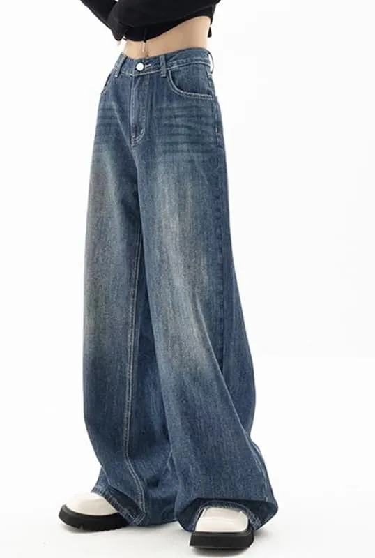 EMMIOL Jeans for Women Wide Leg Baggy Jeans High Waist Y2K Cargo Pants Casual Loose Boyfriends Trousers Vintage Streetwear