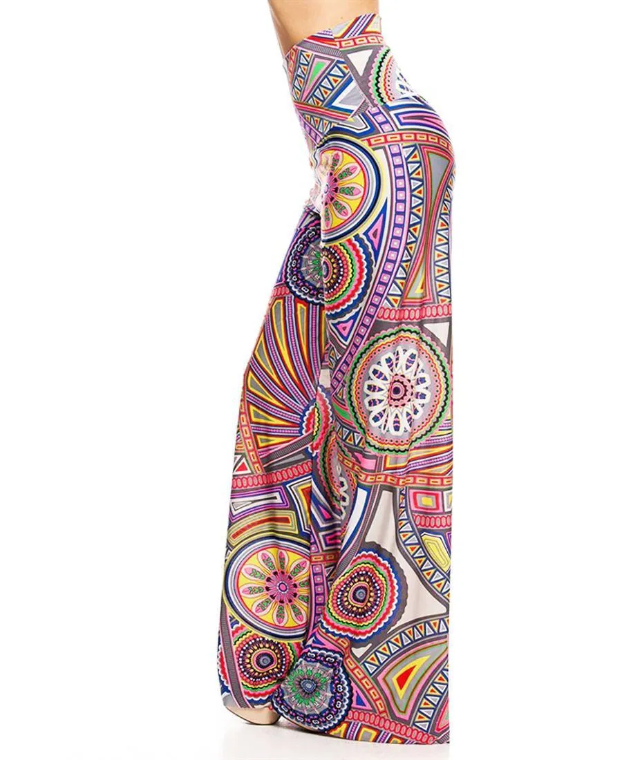 Foldover Palazzo Pants Clockwork Purple Highlights