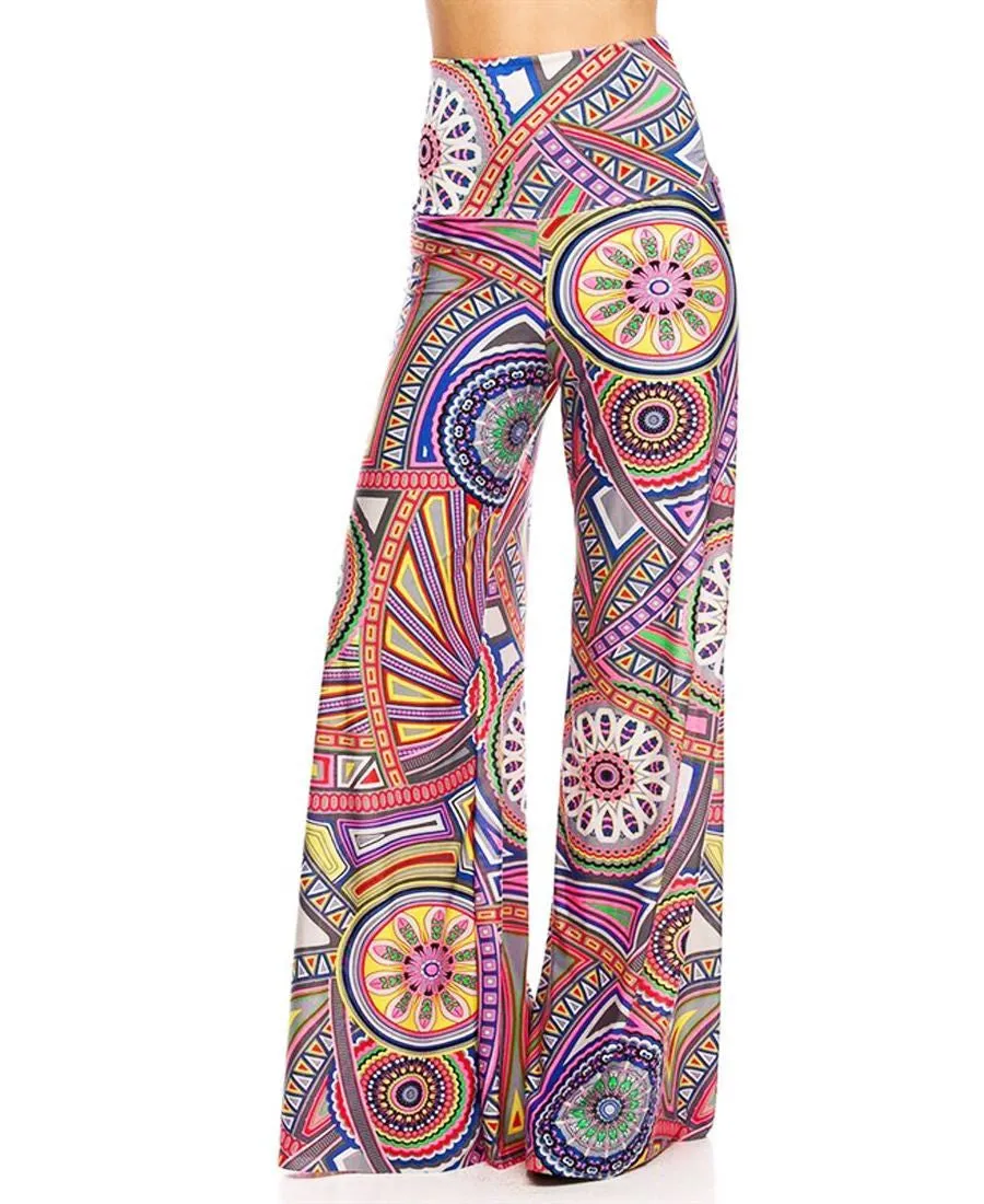 Foldover Palazzo Pants Clockwork Purple Highlights