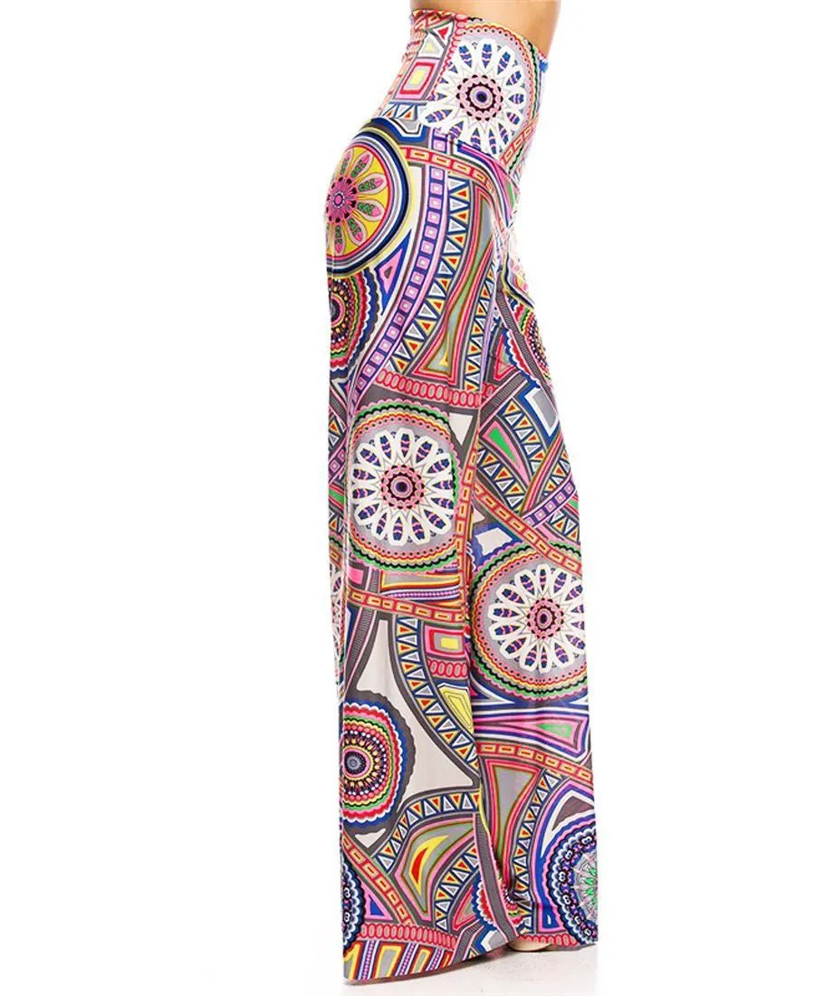 Foldover Palazzo Pants Clockwork Purple Highlights