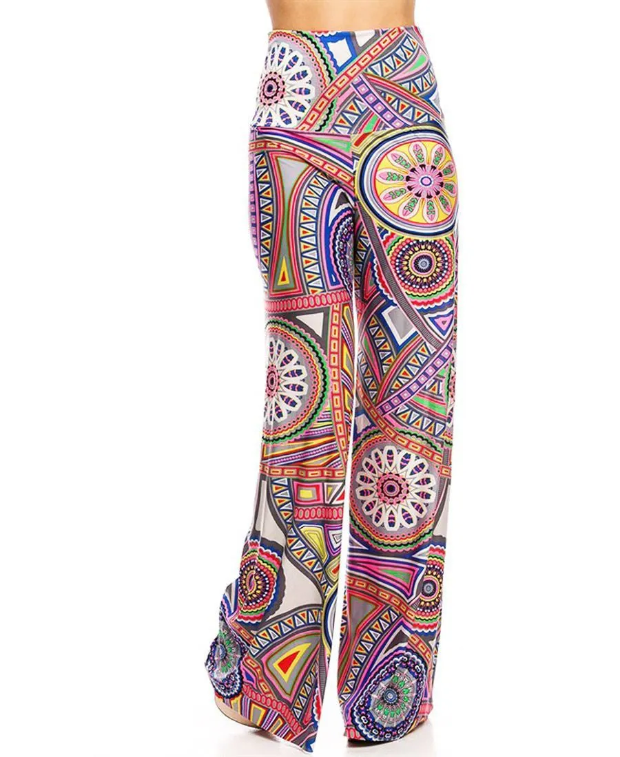 Foldover Palazzo Pants Clockwork Purple Highlights