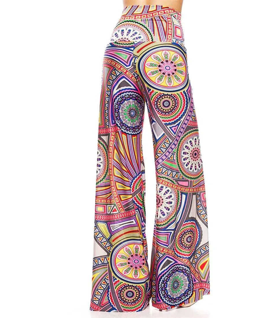 Foldover Palazzo Pants Clockwork Purple Highlights