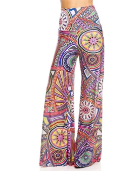 Foldover Palazzo Pants Clockwork Purple Highlights
