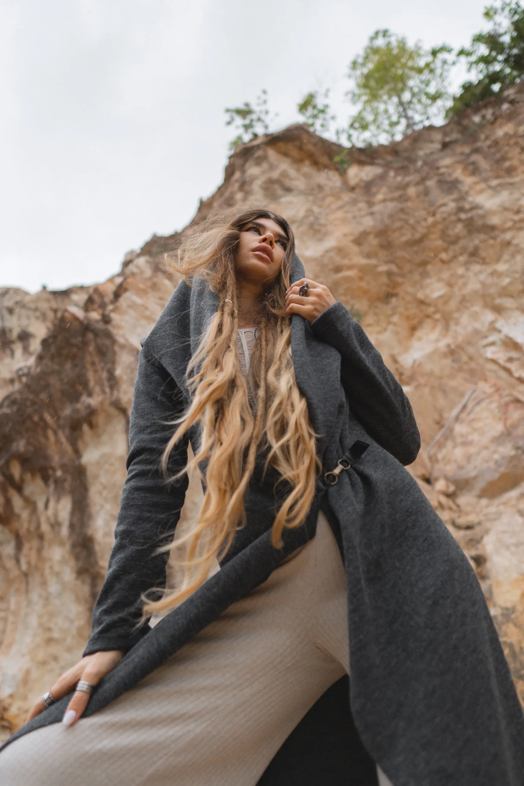 Hooded Cardigan Lalima Charcoal