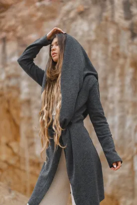 Hooded Cardigan Lalima Charcoal