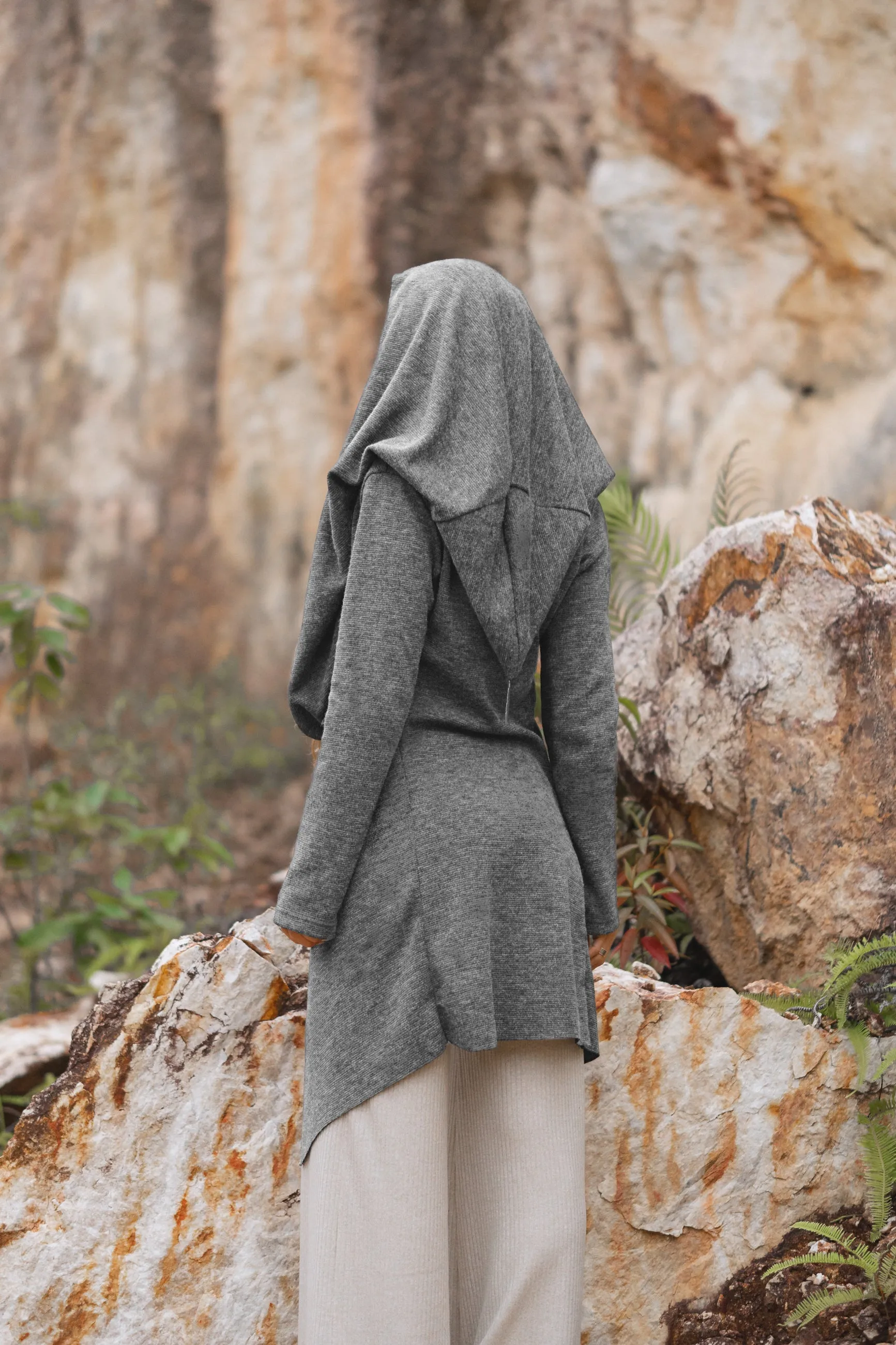 Hooded Cardigan Lalima Light Grey