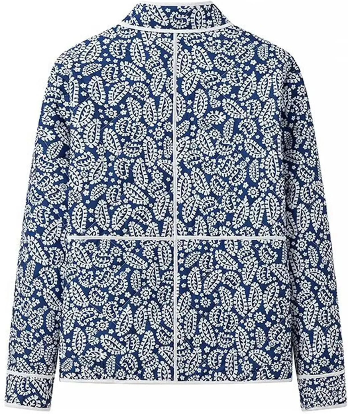 HOTIAN Floral Printed Puff Jackets for Women Lightweight Cropped Padded Puffer Jacket Cardigan Quilted Winter Coats