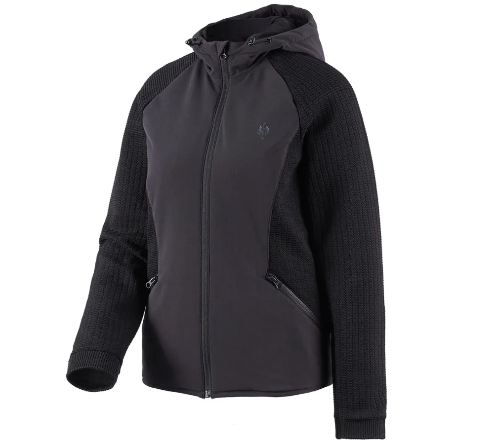 Hybrid hooded knitted jacket e.s.trail, ladies'