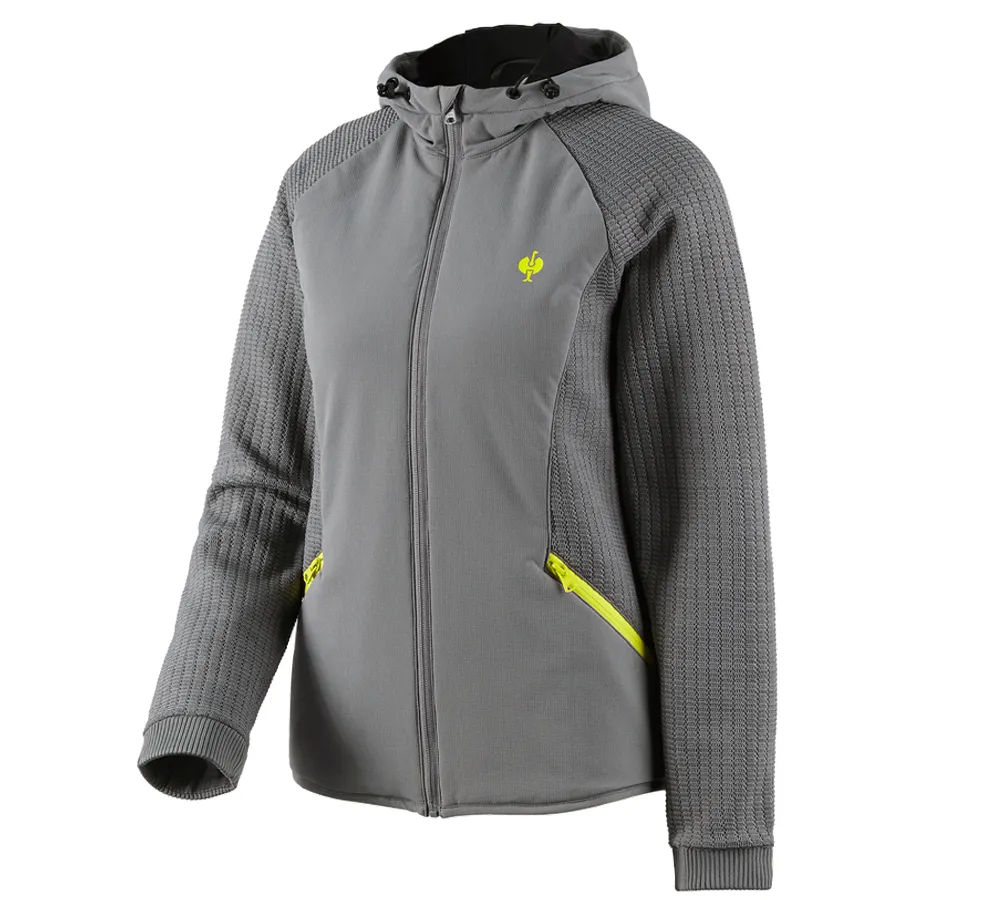 Hybrid hooded knitted jacket e.s.trail, ladies'