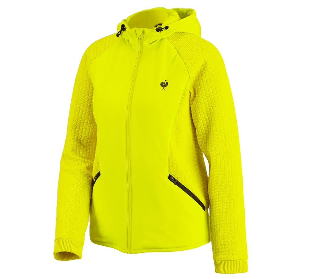 Hybrid hooded knitted jacket e.s.trail, ladies'