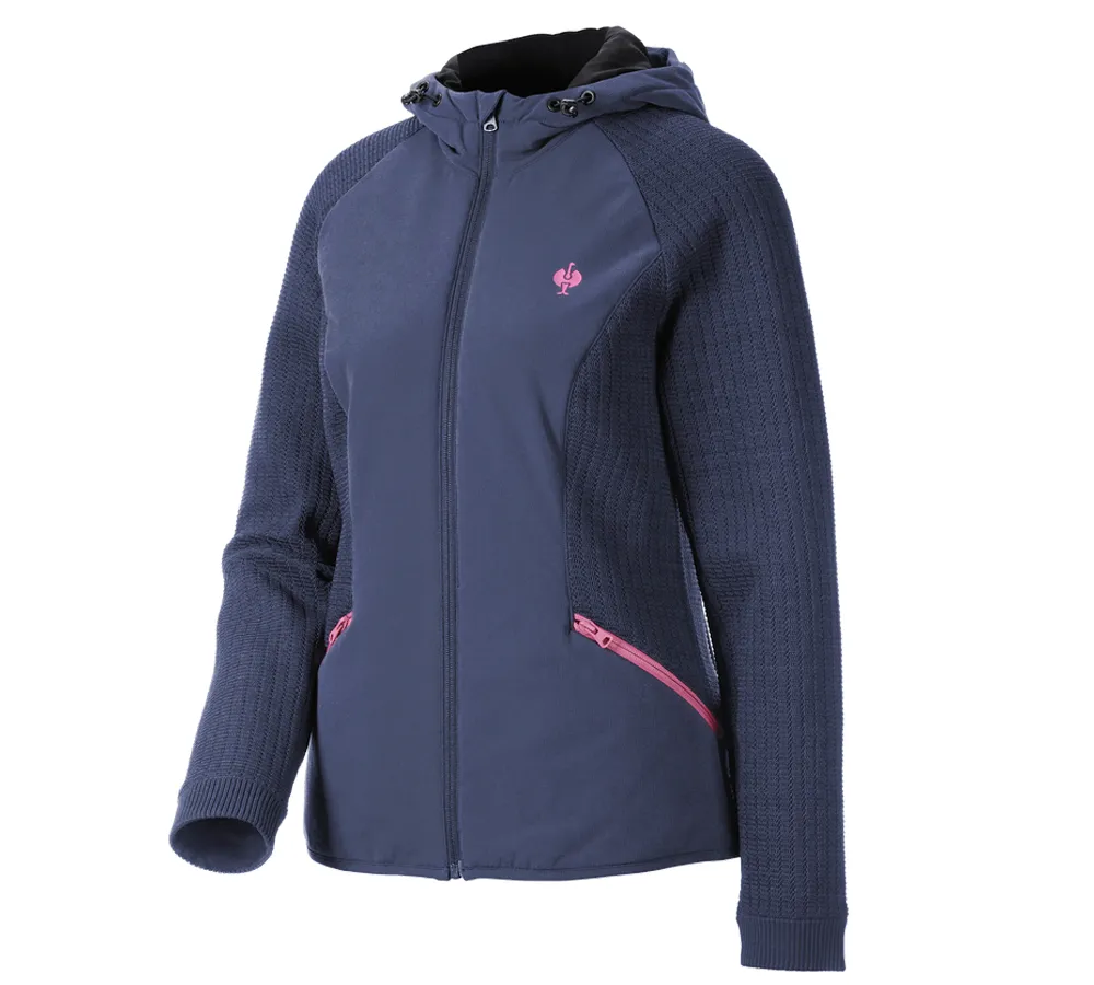 Hybrid hooded knitted jacket e.s.trail, ladies'