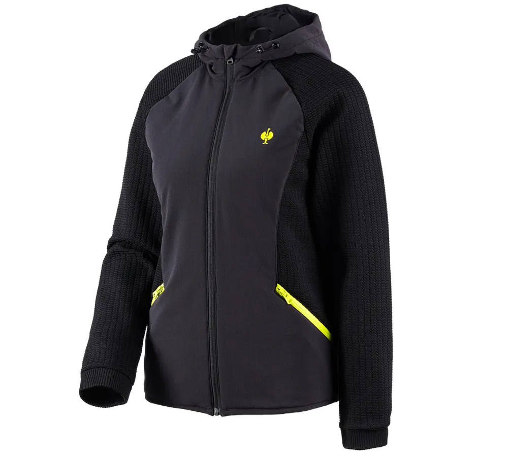 Hybrid hooded knitted jacket e.s.trail, ladies'