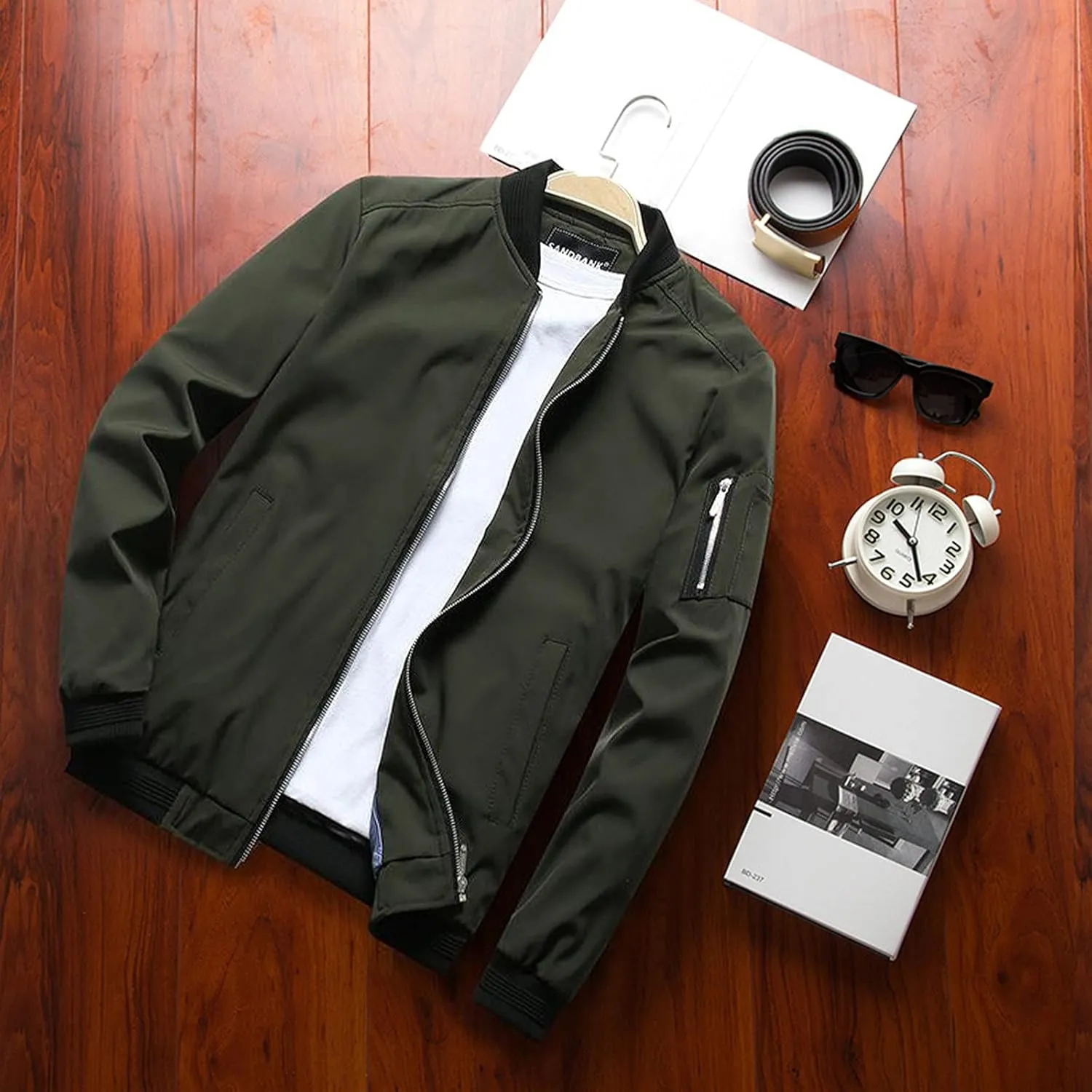 Jackets for Men, Men's Lightweight Bomber Jacket Outdoor Windproof Windbreaker Varsity Jacket Softshell Coat Outwear