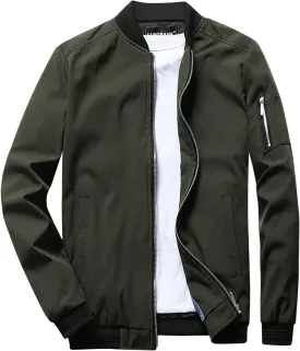 Jackets for Men, Men's Lightweight Bomber Jacket Outdoor Windproof Windbreaker Varsity Jacket Softshell Coat Outwear