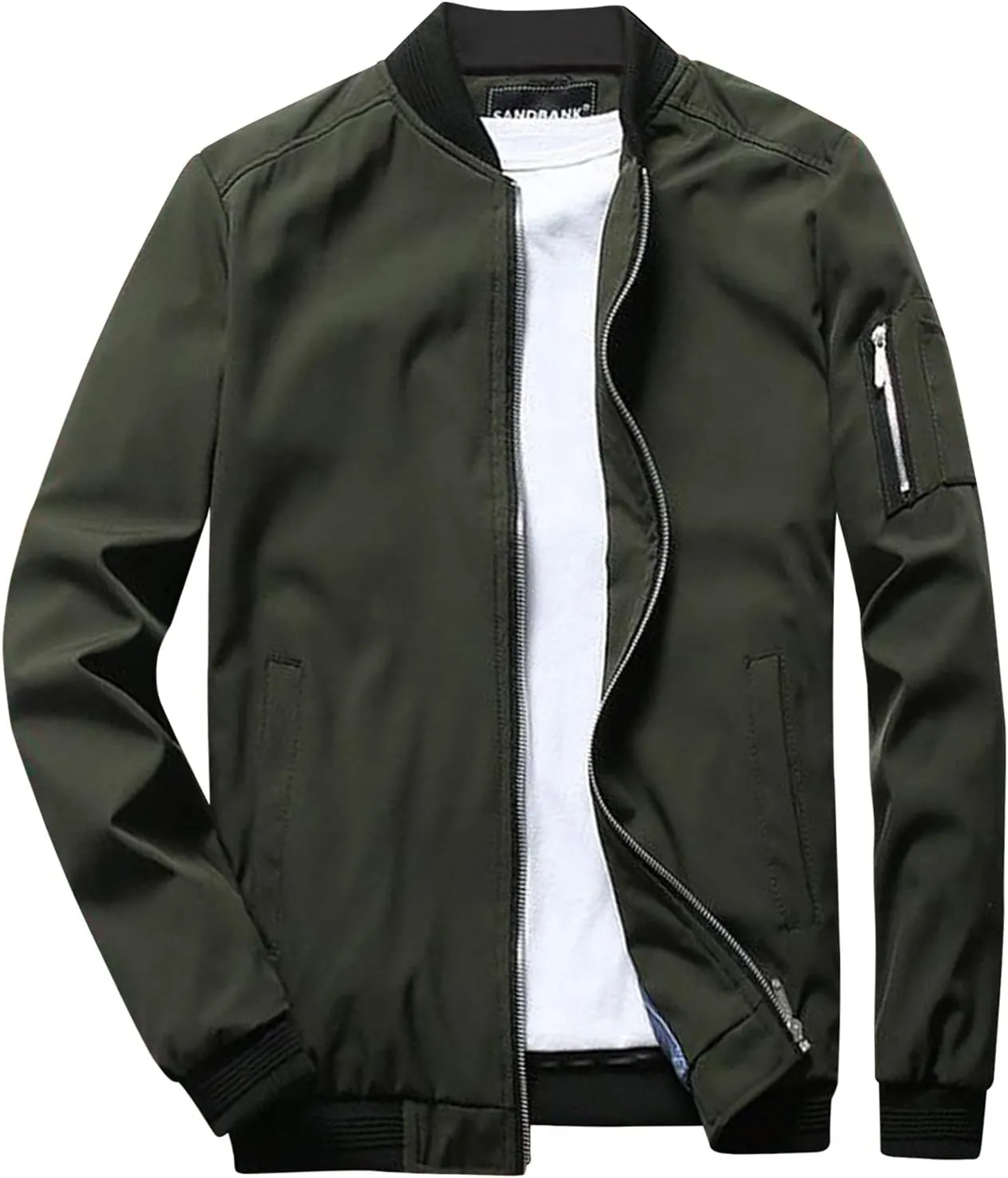 Jackets for Men, Men's Lightweight Bomber Jacket Outdoor Windproof Windbreaker Varsity Jacket Softshell Coat Outwear