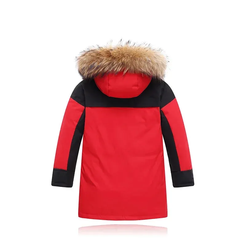 JISENAHU kids Snow Jacket with Fur Hood