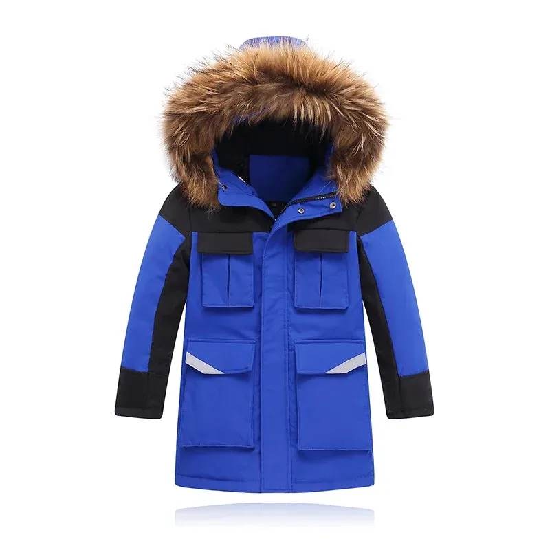 JISENAHU kids Snow Jacket with Fur Hood