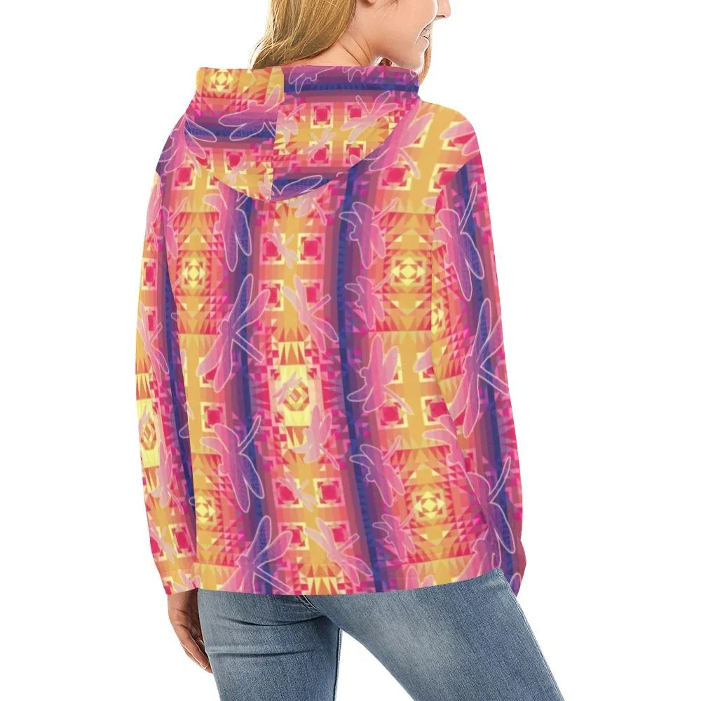 Kaleidoscope Dragonfly Hoodie for Women (USA Size)