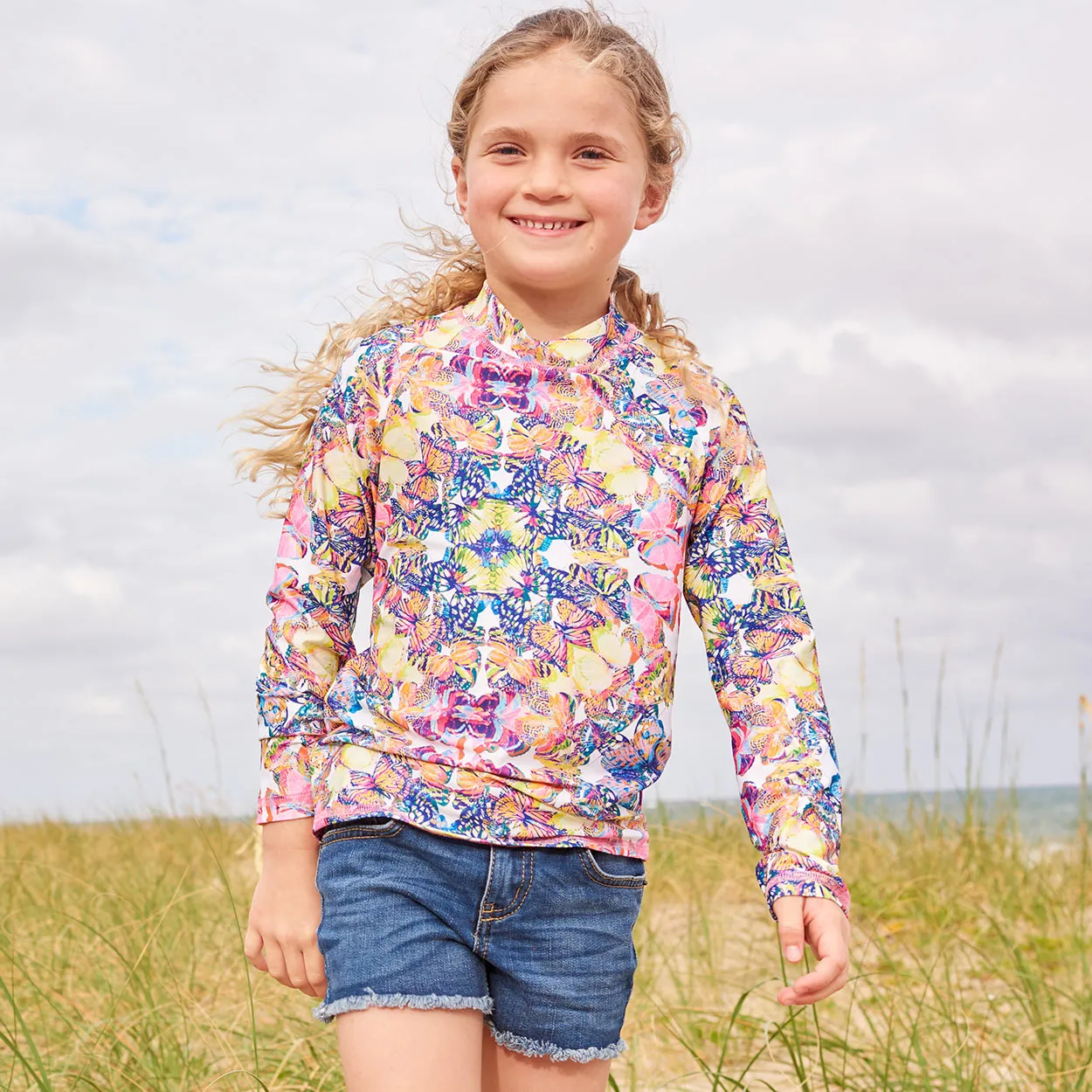 Kaleidoscope Long Sleeve Rash Guard Top UPF 50 