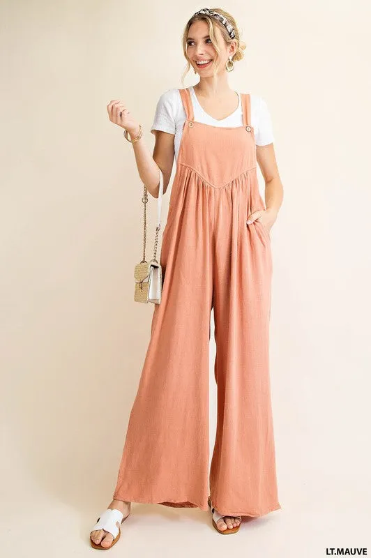Lt.Mauve Shirring Deatil Overalls