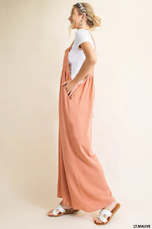 Lt.Mauve Shirring Deatil Overalls