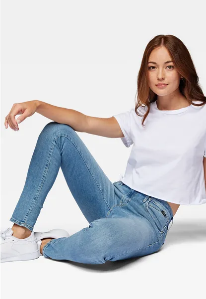 MAVI ADRIANA Mid-Rise Super Skinny ocean blue glam
