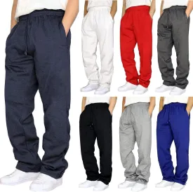 Men's Baggy Sweatpants Fleece Straight Leg Jogger Workout Casual Pant Loose Athletic Trousers Elastic Waist Pockets