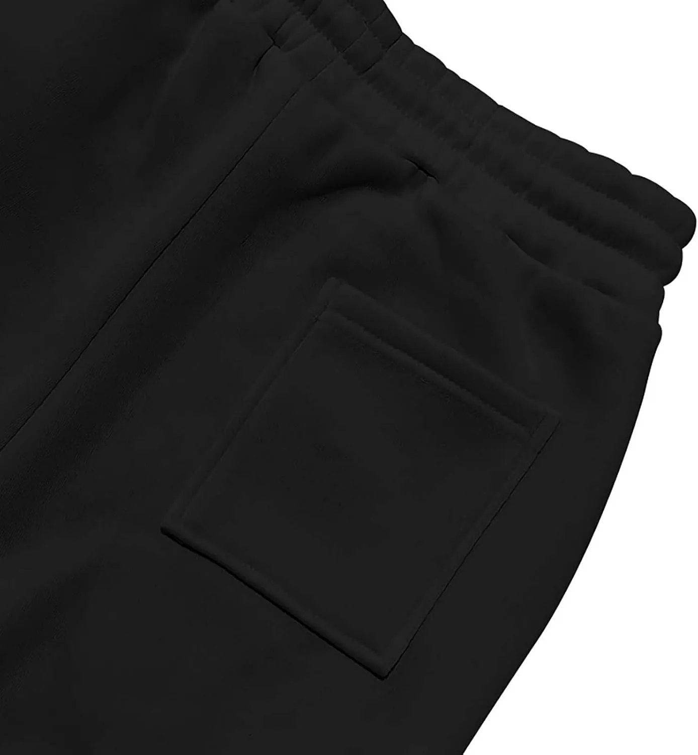 Mens Cargo Sweatpants Cotton Fleece Lined Joggers Pants Baggy Drawstring Elastic Waist Multi Pockets Workout Pants