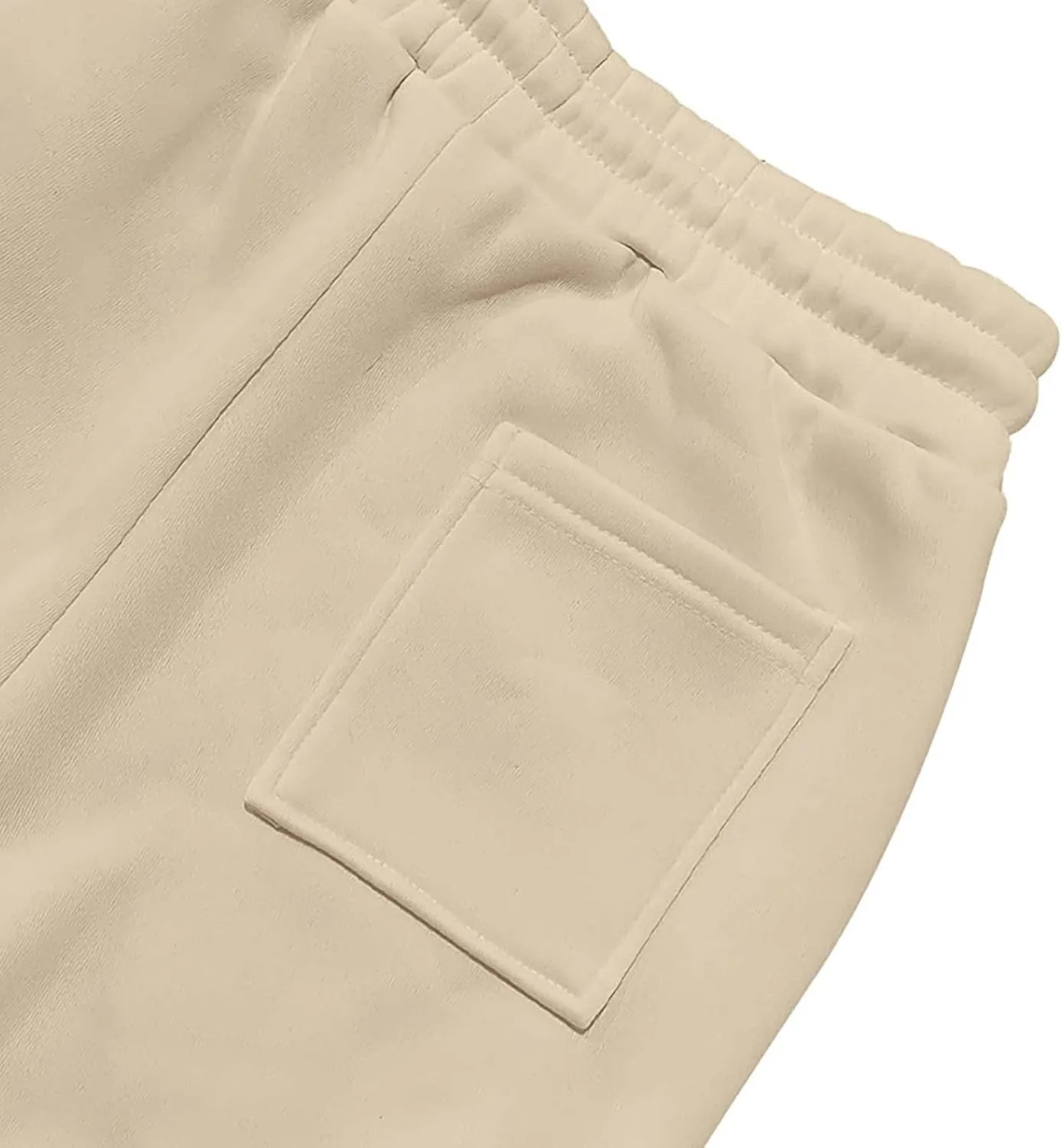 Mens Cargo Sweatpants Cotton Fleece Lined Joggers Pants Baggy Drawstring Elastic Waist Multi Pockets Workout Pants
