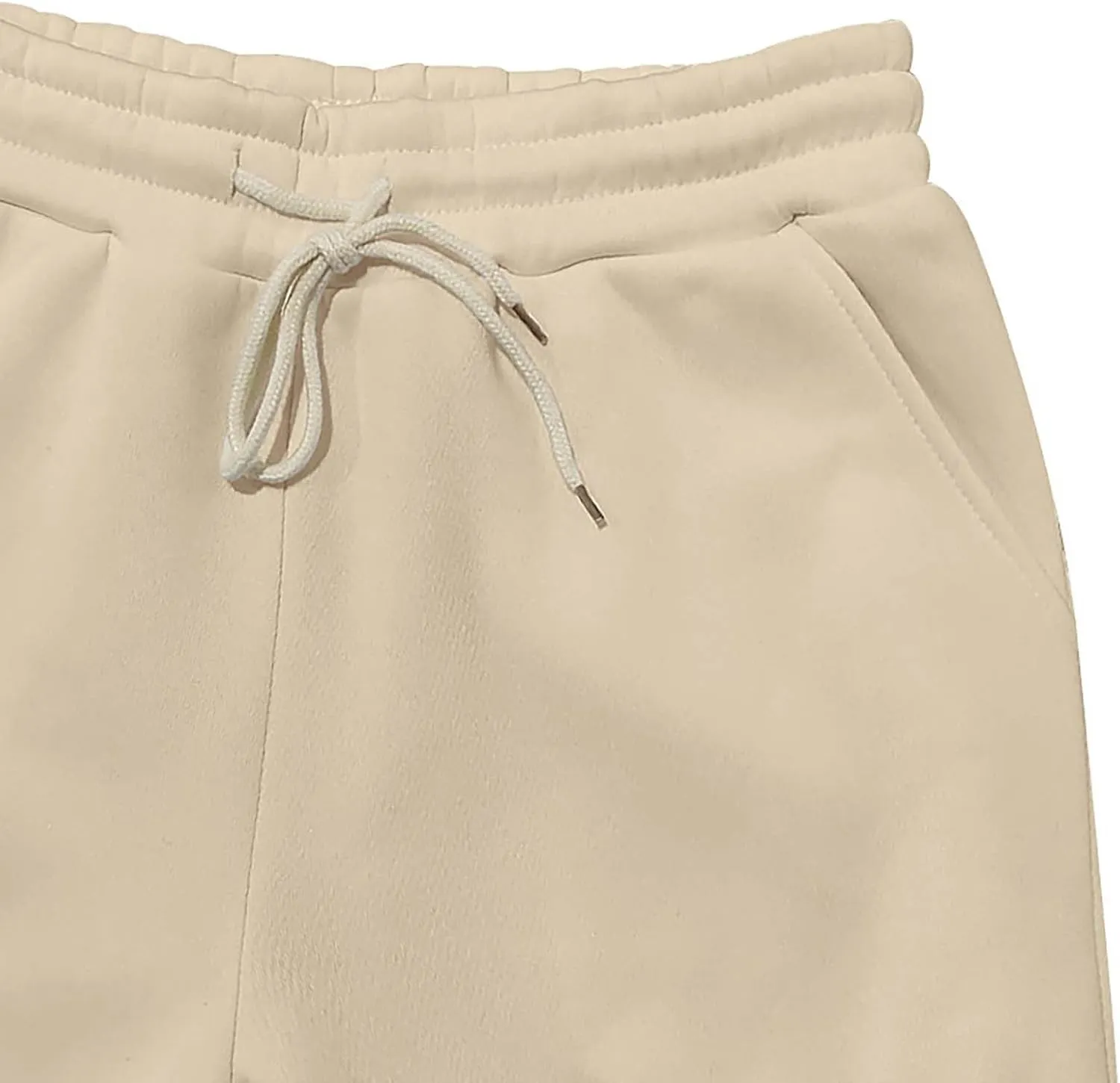 Mens Cargo Sweatpants Cotton Fleece Lined Joggers Pants Baggy Drawstring Elastic Waist Multi Pockets Workout Pants