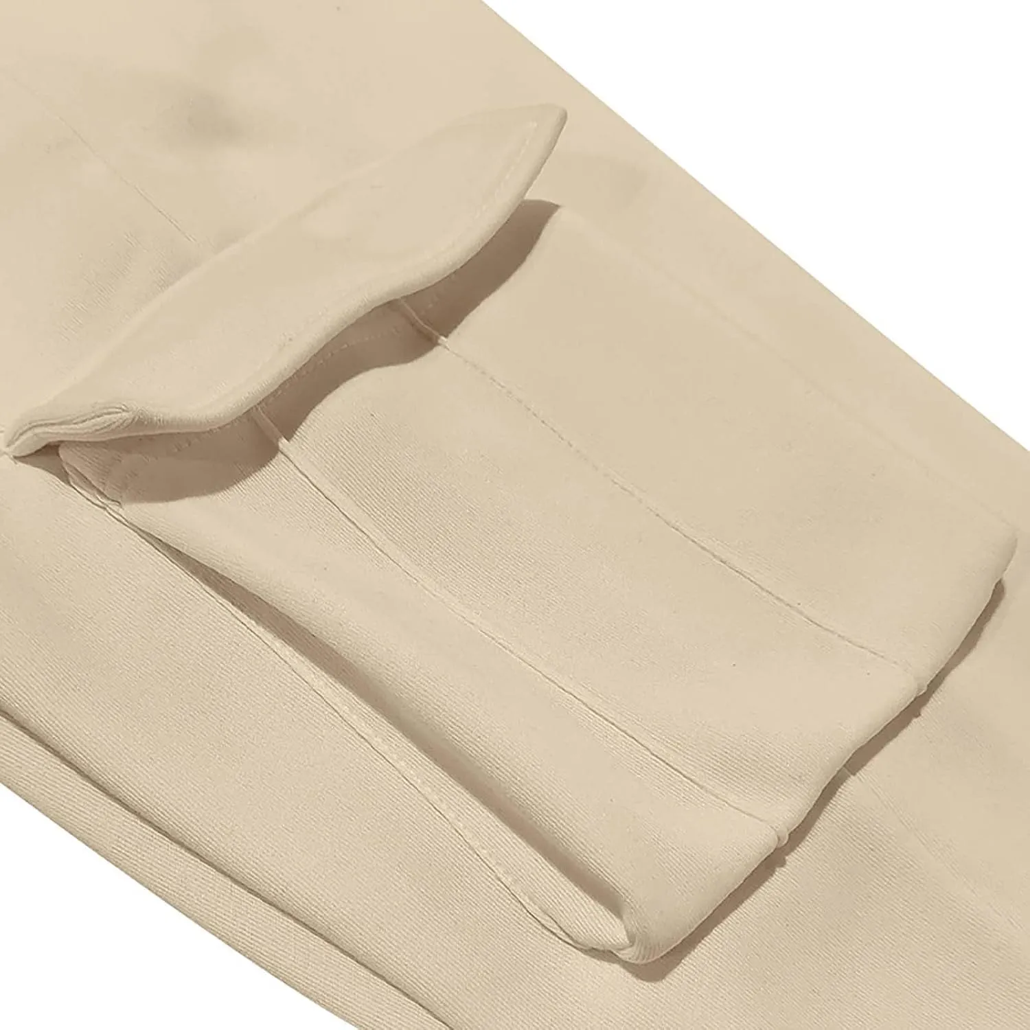 Mens Cargo Sweatpants Cotton Fleece Lined Joggers Pants Baggy Drawstring Elastic Waist Multi Pockets Workout Pants