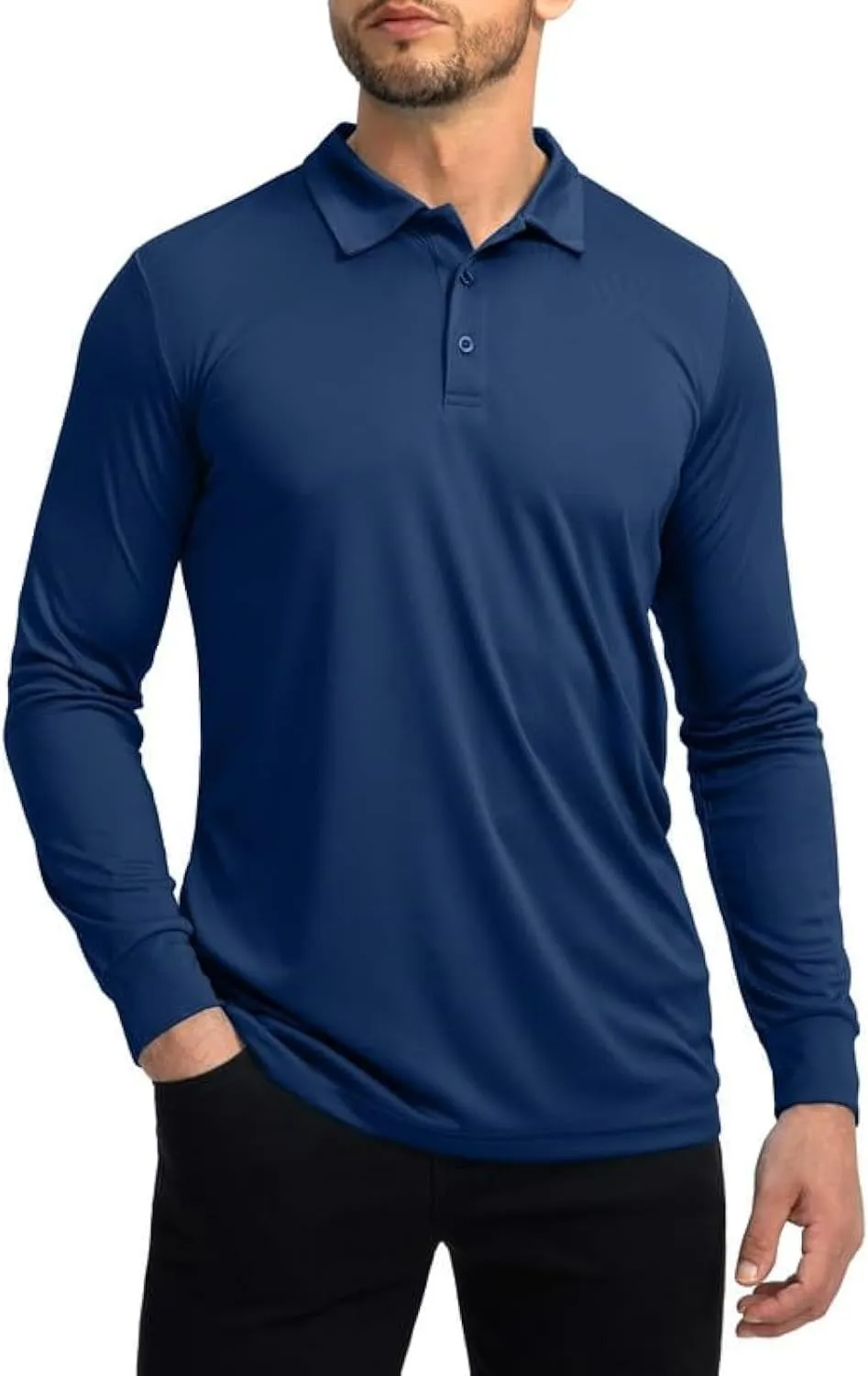 Men's Polo Shirt Long Sleeve Golf Shirts Lightweight UPF 50  Sun Protection Cool Shirts for Men Work Fishing Outdoor
